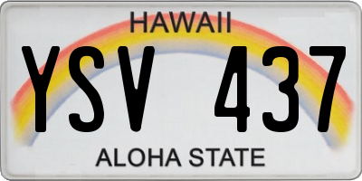 HI license plate YSV437