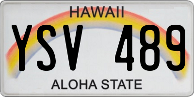 HI license plate YSV489