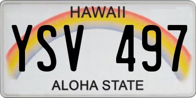 HI license plate YSV497
