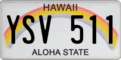 HI license plate YSV511