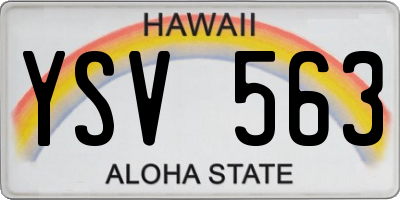HI license plate YSV563