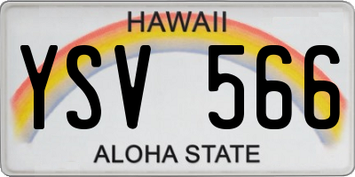 HI license plate YSV566