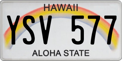 HI license plate YSV577