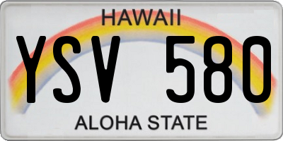 HI license plate YSV580