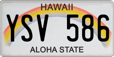 HI license plate YSV586