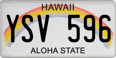 HI license plate YSV596