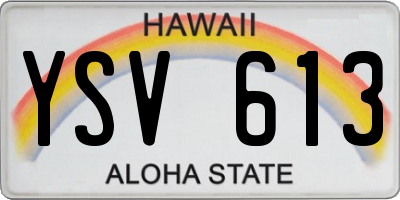 HI license plate YSV613