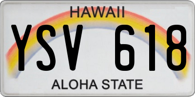 HI license plate YSV618