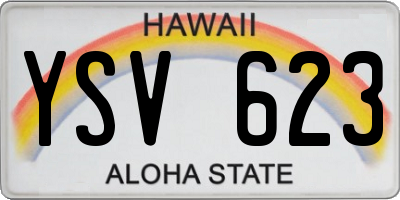 HI license plate YSV623