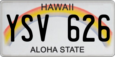 HI license plate YSV626