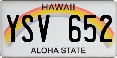 HI license plate YSV652
