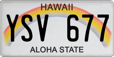 HI license plate YSV677