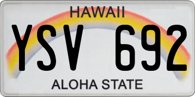 HI license plate YSV692