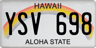 HI license plate YSV698