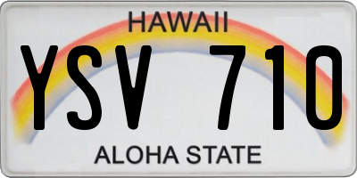 HI license plate YSV710