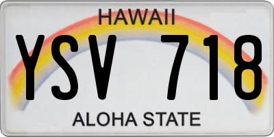 HI license plate YSV718