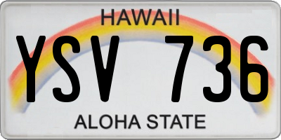 HI license plate YSV736