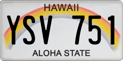 HI license plate YSV751