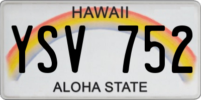 HI license plate YSV752