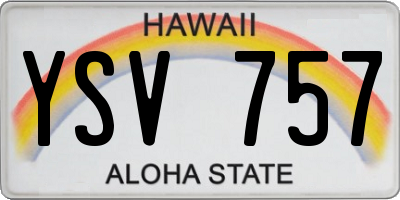 HI license plate YSV757