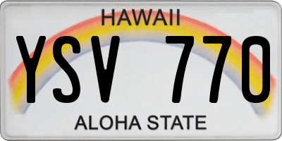 HI license plate YSV770