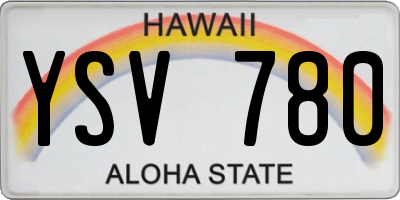 HI license plate YSV780