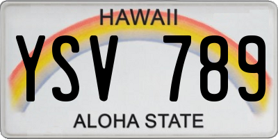 HI license plate YSV789