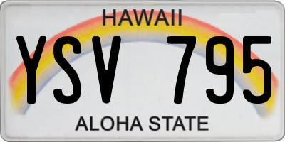 HI license plate YSV795