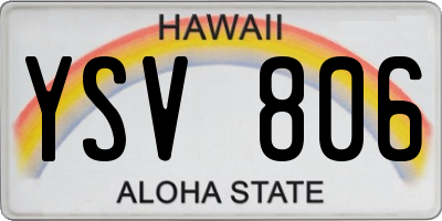 HI license plate YSV806