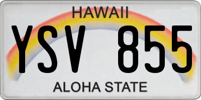 HI license plate YSV855