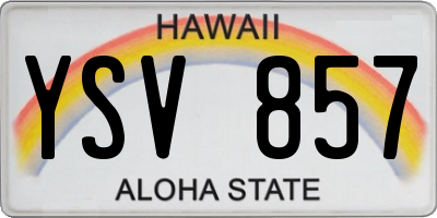 HI license plate YSV857