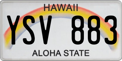 HI license plate YSV883