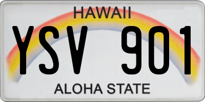 HI license plate YSV901