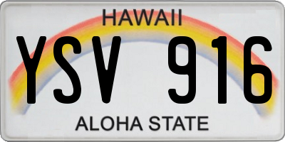 HI license plate YSV916