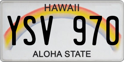 HI license plate YSV970