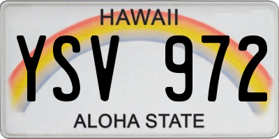 HI license plate YSV972