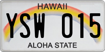 HI license plate YSW015