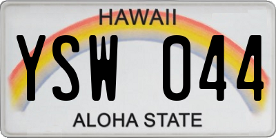 HI license plate YSW044
