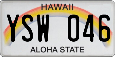 HI license plate YSW046