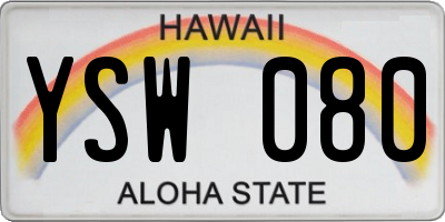 HI license plate YSW080