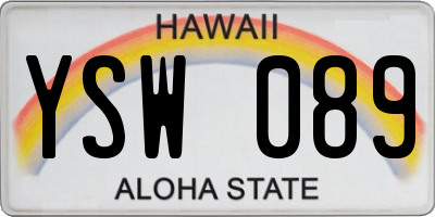 HI license plate YSW089