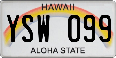 HI license plate YSW099