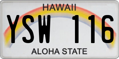 HI license plate YSW116