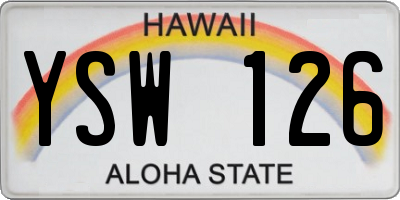 HI license plate YSW126
