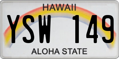 HI license plate YSW149