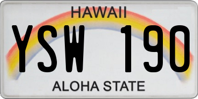 HI license plate YSW190