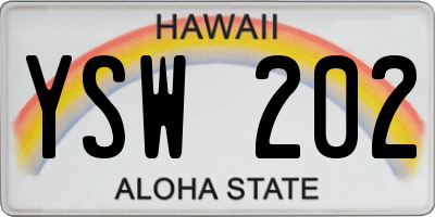 HI license plate YSW202