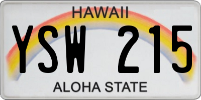 HI license plate YSW215
