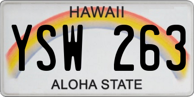 HI license plate YSW263