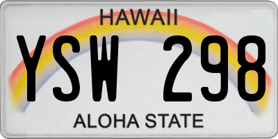 HI license plate YSW298